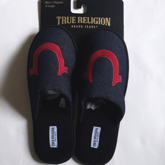 True Religion | Shoes | True Religion Mens Slippers Big Logo Size 1 13 ...